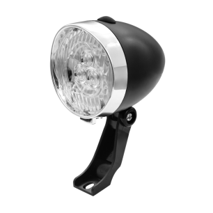 FAR BICICLETA RETRO BATERII 70 MM 3 LED NEGRU