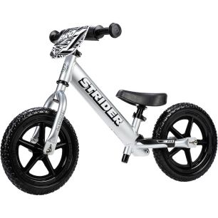 Bicicleta fara pedale Strider 12 Pro Balance pentru copii intre 2 si 5 ani, Argintiu