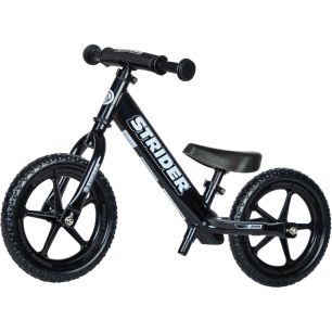 Bicicleta fara pedale Strider 12 Pro Balance pentru copii intre 2 si 5 ani, Negru Perlat