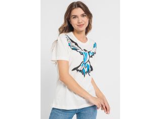 TRICOU CASUAL PASARE ALBASTRA DAMA