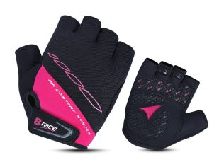 MANUSI B-RACE CU GEL NEGRU/FUXIA
