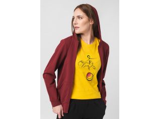 Hanorac Coton Casual Femei Burgundy