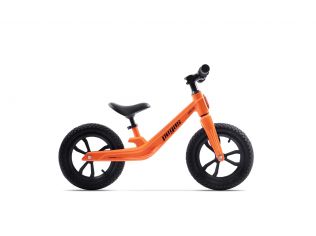 Bicicleta Copii Pegas Micro Fara Pedale Din Magneziu Cu Kit De Schi Inclus, Roti 12 inch Portocaliu /Negru