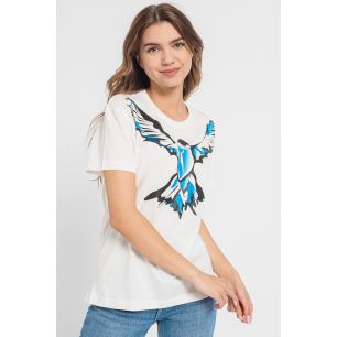 TRICOU CASUAL PASARE ALBASTRA DAMA